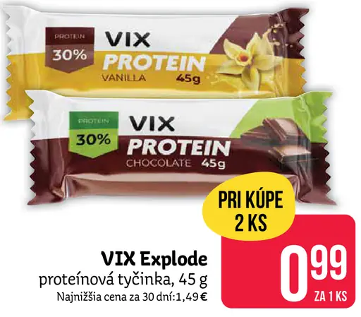Vix Explode proteínová tyčinka vanilka / čokoláda