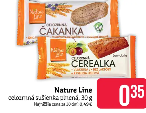 Nature Line celozrnná sušienka plnená / cereálka