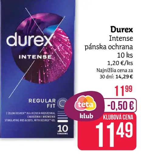 Durex Intense pánska ochrana, 10 ks