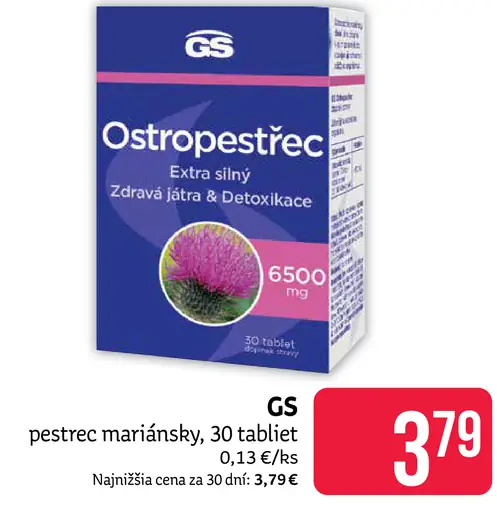 GS Ostropestřec extra silný, 30 tabliet