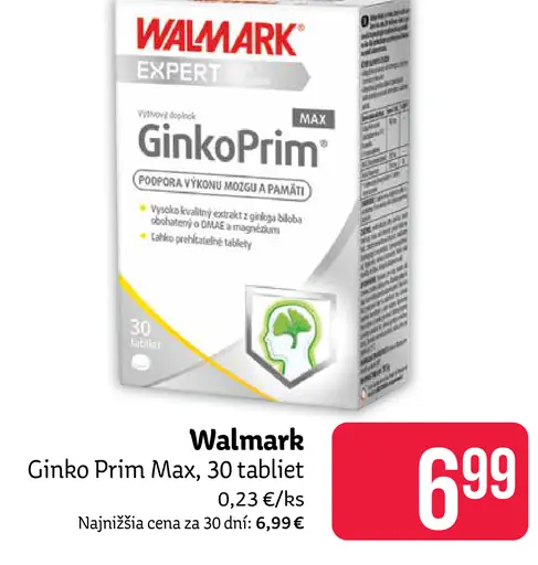 Walmark Ginko Prim Max, 30 tabliet
