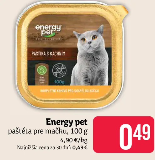 Energy Pet paštéta pre mačku s tuniakom