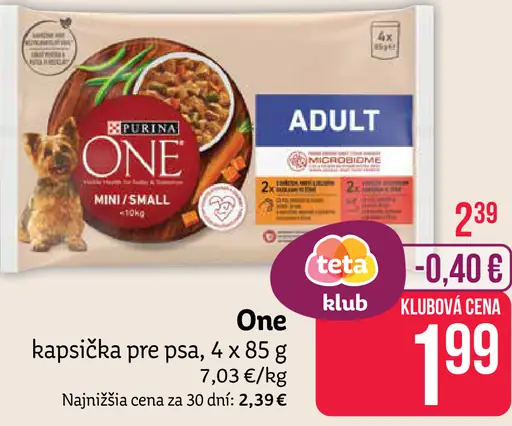 Purina One mini adult kapsičky pre psy