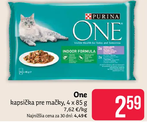 Purina One Indoor Formula kapsička pre mačky