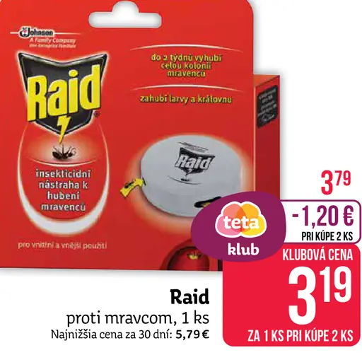 Raid proti mravcom návnada