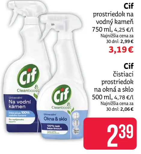 Cif prostriedok na vodný kameň