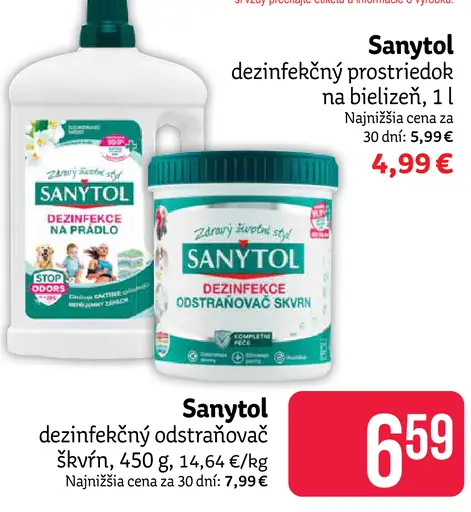 SANYTOL dezinfekčný prostriedok na bielizeň