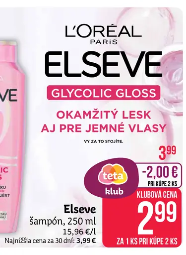 L’Oréal Paris Elseve Glycolic Gloss šampón