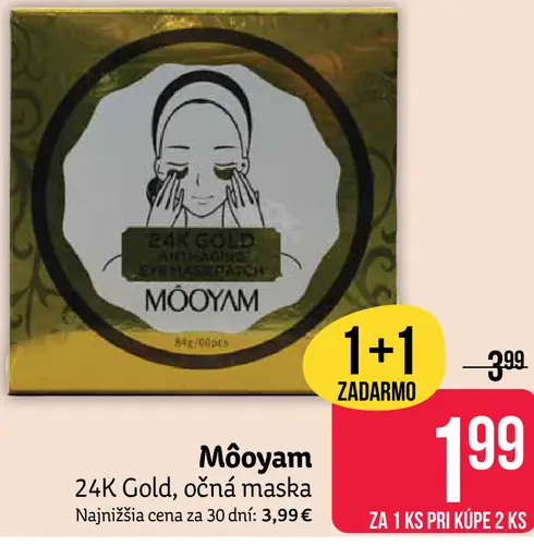 Môoyam 24k Gold, očná maska
