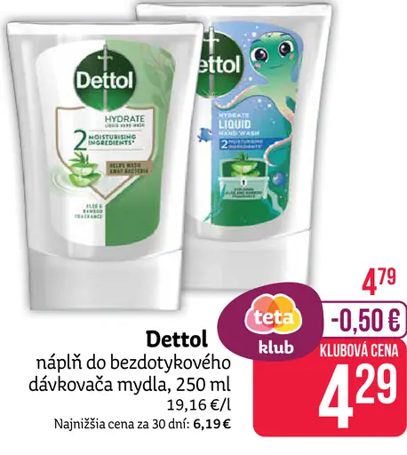 Dettol Tekuté mydlo náplň do bezdotykového dávkovača