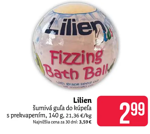Lilien šumivá guľa do kúpeľa s prekvapením