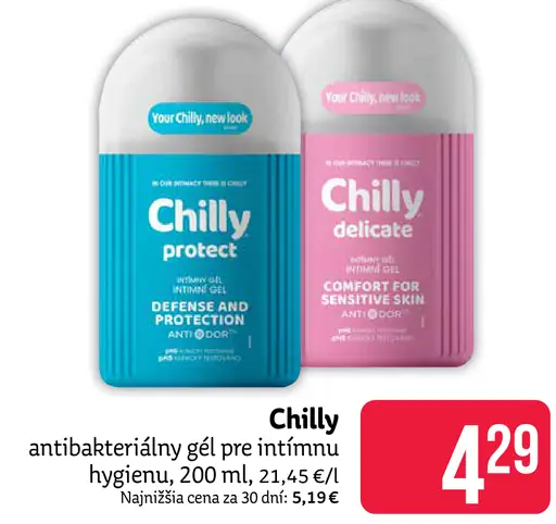 Chilly antibakteriálny gél pre intímnu hygienu