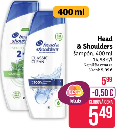 Head & Shoulders šampón na vlasy