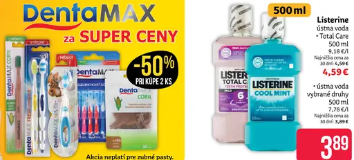 Listerine ústna voda Total Care rôzne druhy