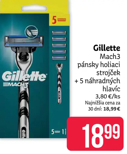 Gillette Mach3 holiaci strojček s náhradnými hlavicami
