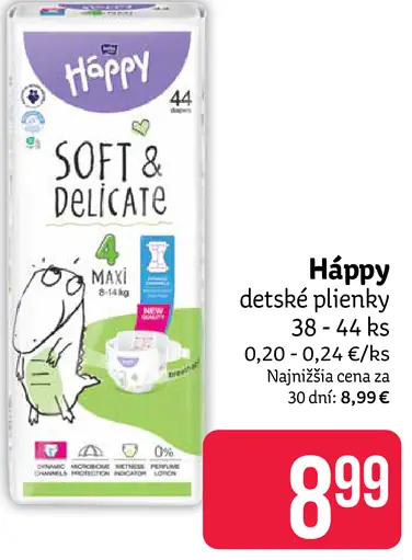 Happy Soft & Delicate detské plienky