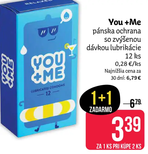 You + Me pánska ochrana so zvýšenou dávkou lubrikácie