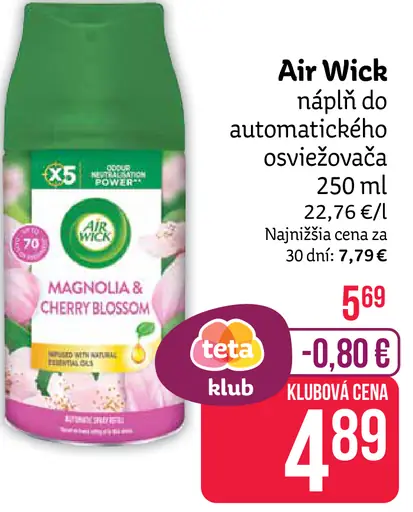 Air Wick náplň do automatického osviežovača vzduchu Magnolia & Cherry Blossom