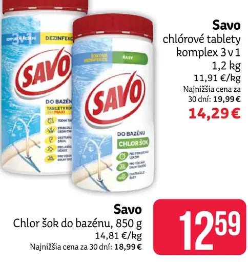 Savo chlórové tablety komplet