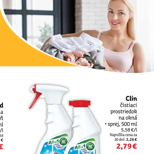 Clin čistiaci prostriedok na okná