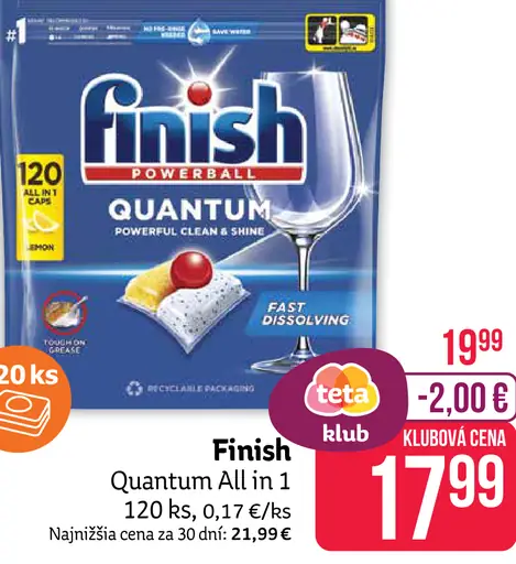 Finish Quantum All in 1 tablety do umývačky