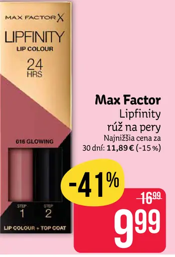 Max Factor Lipfinity tekutý rúž na pery