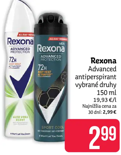 Rexona Advanced antiperspirant vybrané druhy