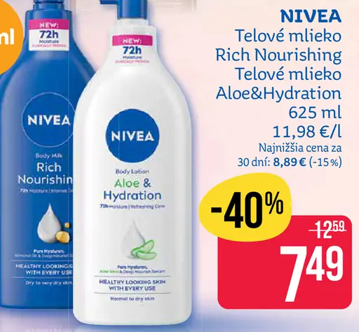 Nivea telové mlieko Rich Nourishing