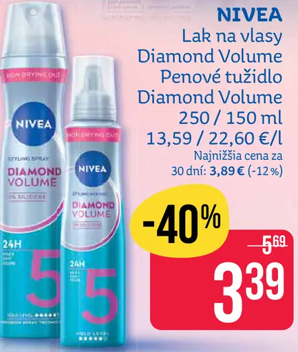 Nivea Diamond Volume lak na vlasy
