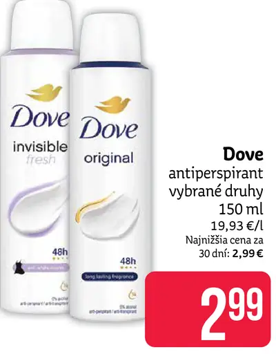 Dove antiperspirant vybrané druhy
