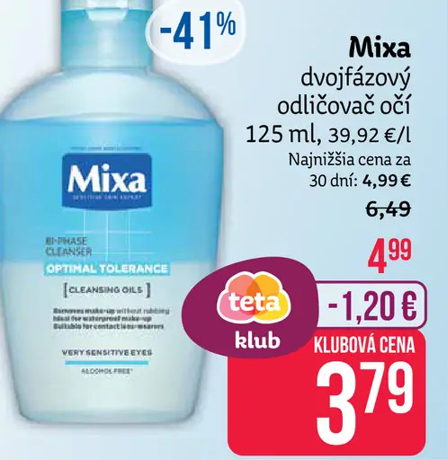 Mixa dvojfázový odličovač očí