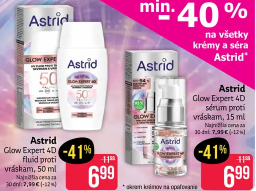 Astrid Glow Expert 4D fluid proti vráskam SPF 50