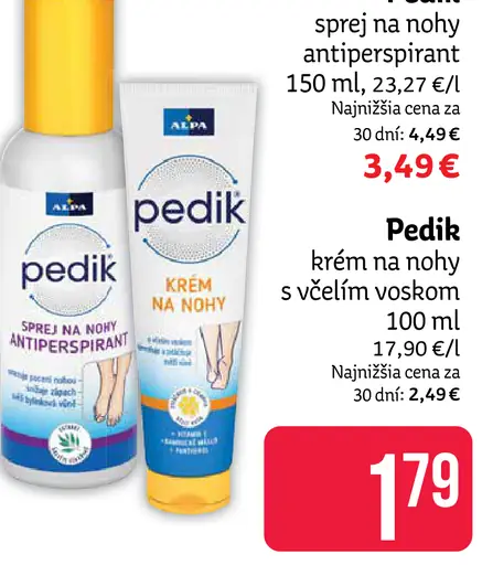 Pedik sprej na nohy antiperspirant