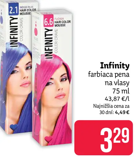 Infinity farbiaca pena na vlasy