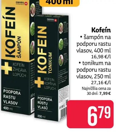 Kofein šampón na podporu rastu vlasov