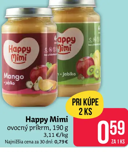 Happy Mimi ovocný príkrm Mango