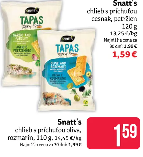 Snátts chlieb s príchuťou cesnak, petržlen