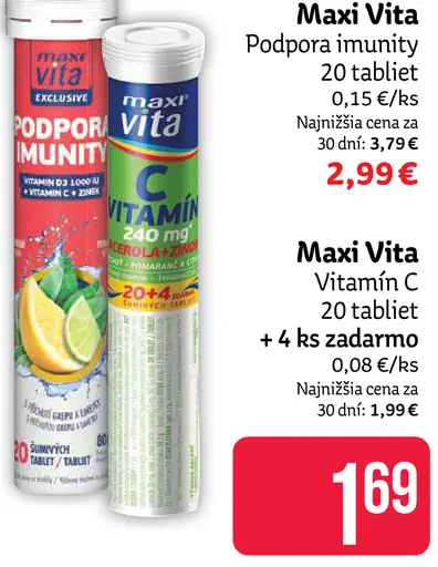 Maxi Vita Vitamín C 20 šumivých tabliet