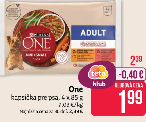Purina One kapsička pre psa Adult Mini/Small