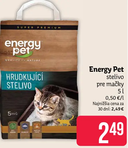 Energy Pet hrudkujúce stelivo pre mačky