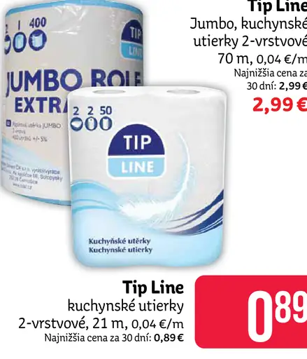 Tip Line Jumbo kuchynské utierky 2-vrstvové