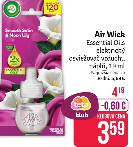 Air Wick Essential Oils, elektrický osviežovač vzduchu