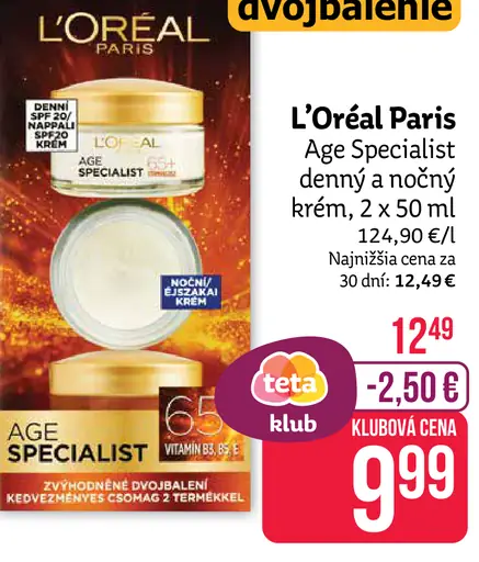 L'Oréal Paris Age Specialist 55 +, nočný krém