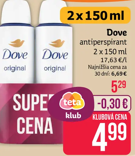 Dove antiperspirant