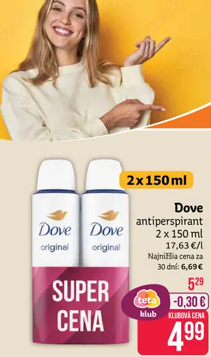 Dove Original antiperspirant sprej