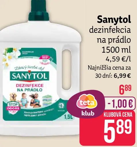 Sanytol dezinfekcia na prádlo