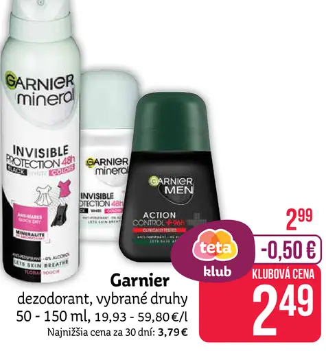 Garnier Mineral dezodoračný sprej
