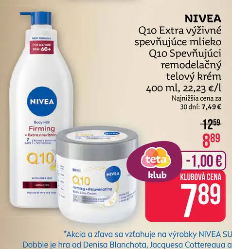 Nivea Q10 Extra výživné spevňujúce telové mlieko