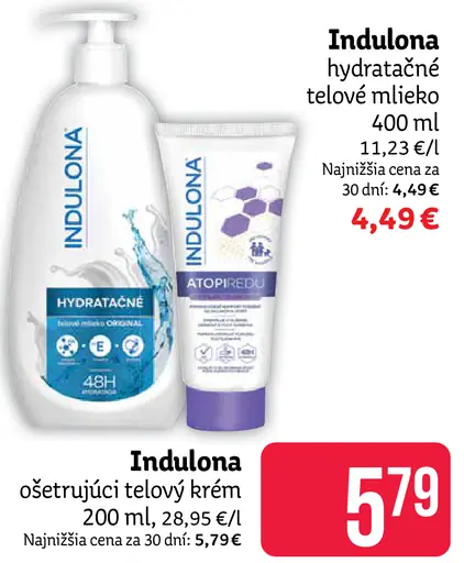 Indulona hydratačné telové mlieko