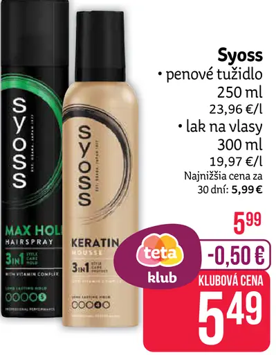 Syoss penové tužidlo lak na vlasy